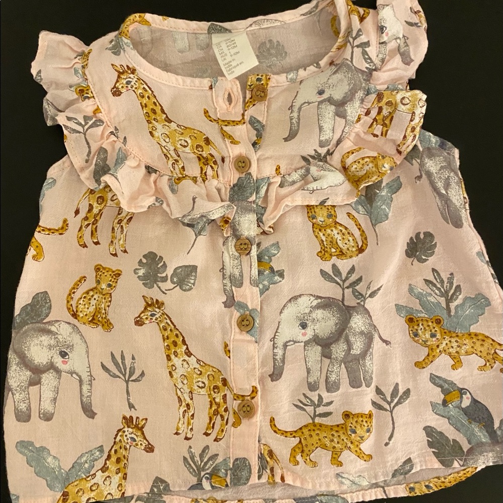 H&M baby girl 2 piece short set 12 month